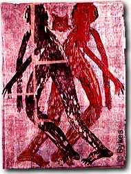 'Leaks into the Mirror' Woodcut 54"x40" 1997